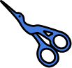 tesoura azul